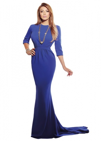 فستان طويل أزرق اللون من Stella McCartney